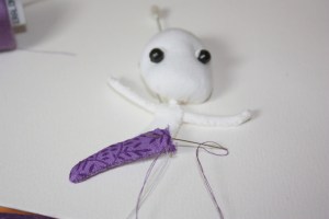 A mermaid tail in the making.